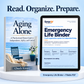Aging Alone and SynquUp Emergency Life Binder mockup