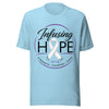 Unisex t-shirt in Ocean Blue, front view