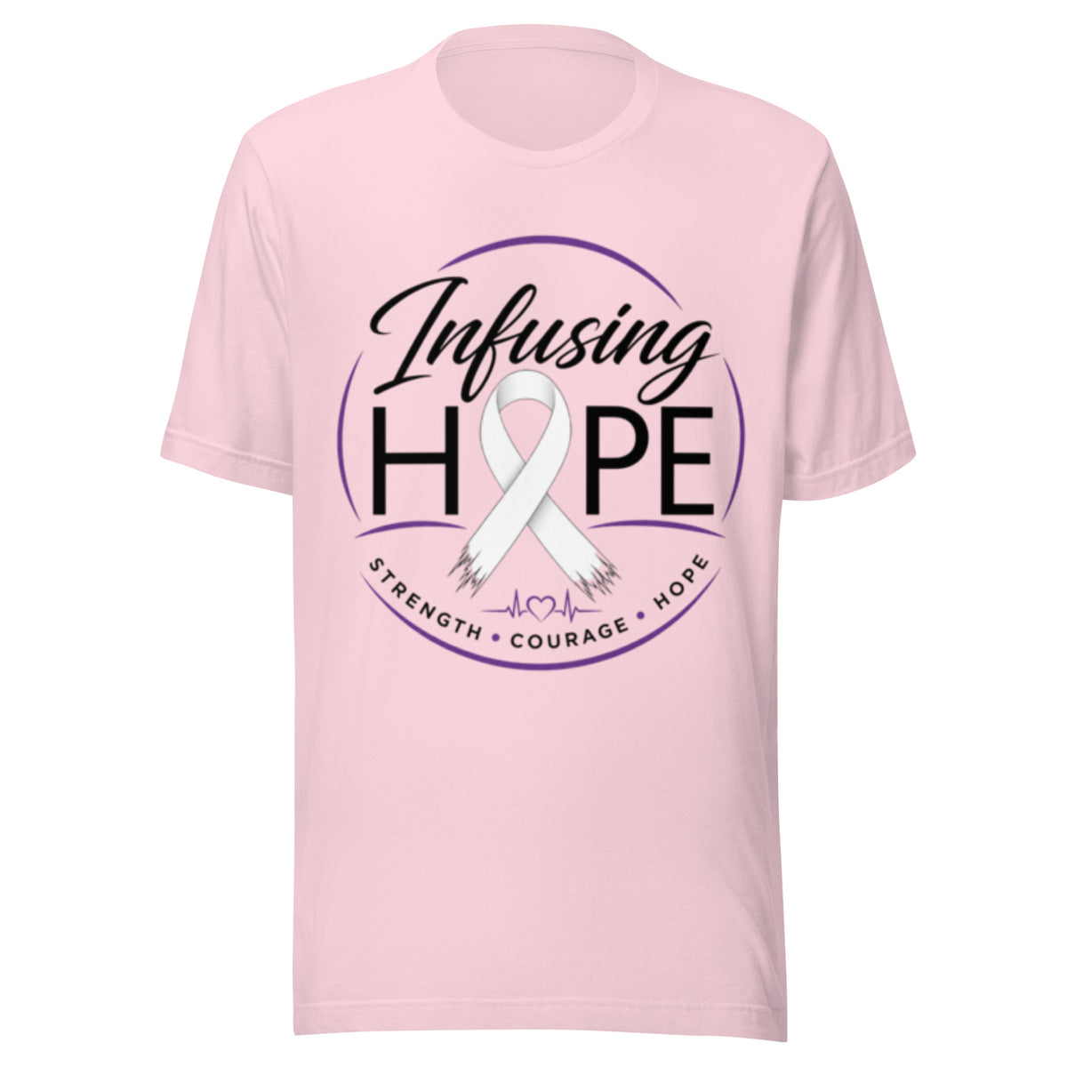 Unisex t-shirt in Soft Pink, front view