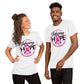 White unisex Infusing Hope breast cancer awareness t-shirt with pink ribbon HOPE design
