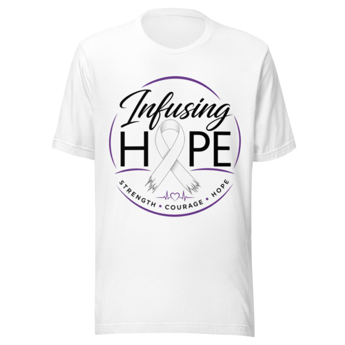 Unisex t-shirt in White, front view