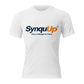 SynquUp™ “Your Linkage to Care.” white tri-blend t-shirt, front view