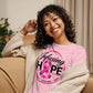 Pink women's relaxed Infusing Hope t-shirt, front view